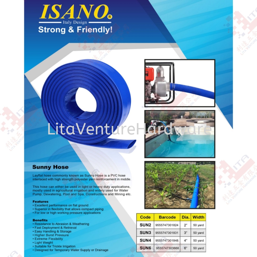 ISANO BRAND SUNNY HOSE - SUN2 SUN3 SUN4 SUN6
