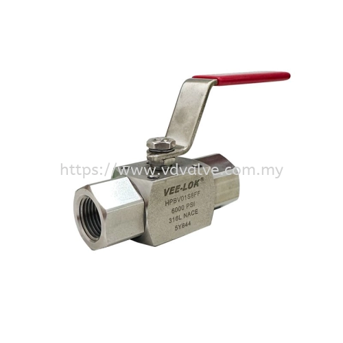  VEELOK HPBV Series SS316 High Pressure Ball Valve 6000PSI - PEEK Seat, Female NPT