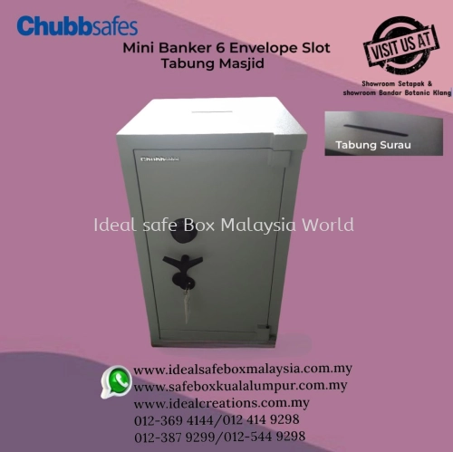 Chubbsafes Peti Besi Masjid Chubbsafes Peti Besi Surau Chubb Mini Banker Size 6 c/w Envelope Slot Peti Besi Masjid Chubb