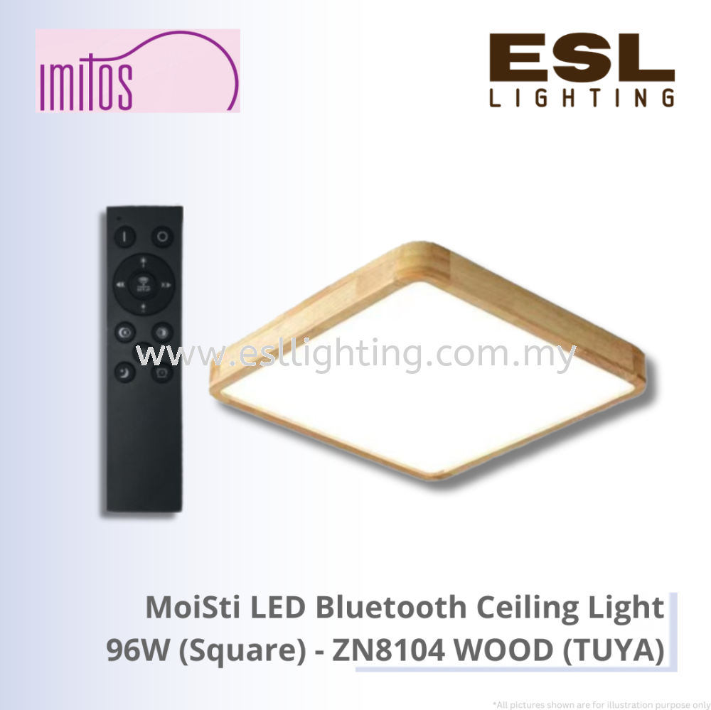 IMITOS MoiSti LED Bluetooth Ceiling Light 96W (Square) - ZN8104 WOOD (TUYA)