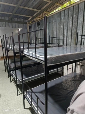 Double Decker Metal Bed Factory Worker | JTK Standard Katil Tilam Asrama Murah Kuat | Mattress Factory Supplier | Hostel Furniture Supplier | Kedah | Penang | Perak | Perlis |