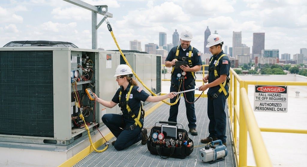 professional HVAC elevated servicing safety guide