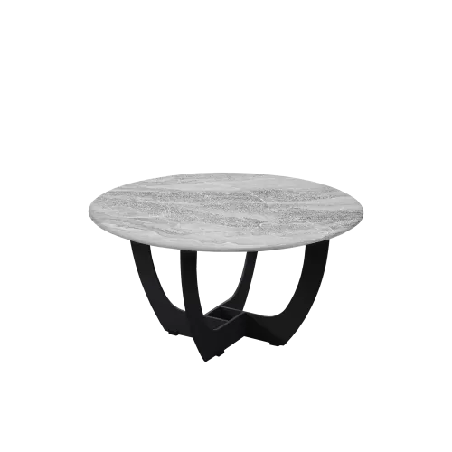 Squad Round Marble Coffee Table (Grey)