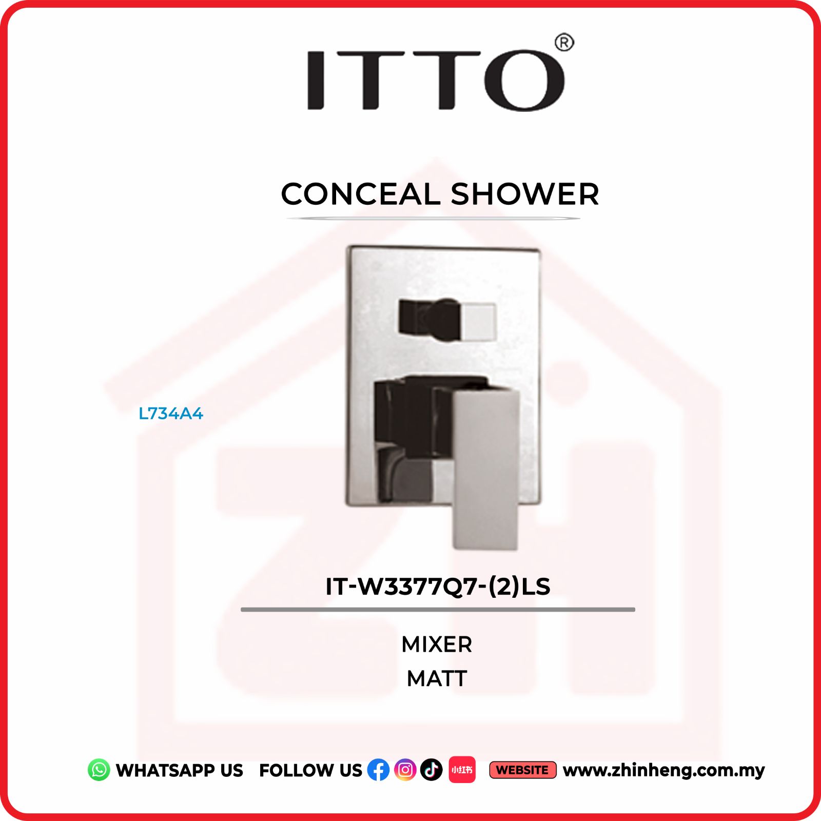 ITTO CONCEAL SHOWER TAP  IT-W3377Q7-(2)LS