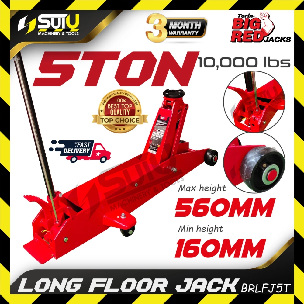 BIGRED BRLFJ5T 5Ton / 5 Ton Long Floor Jack (Red)