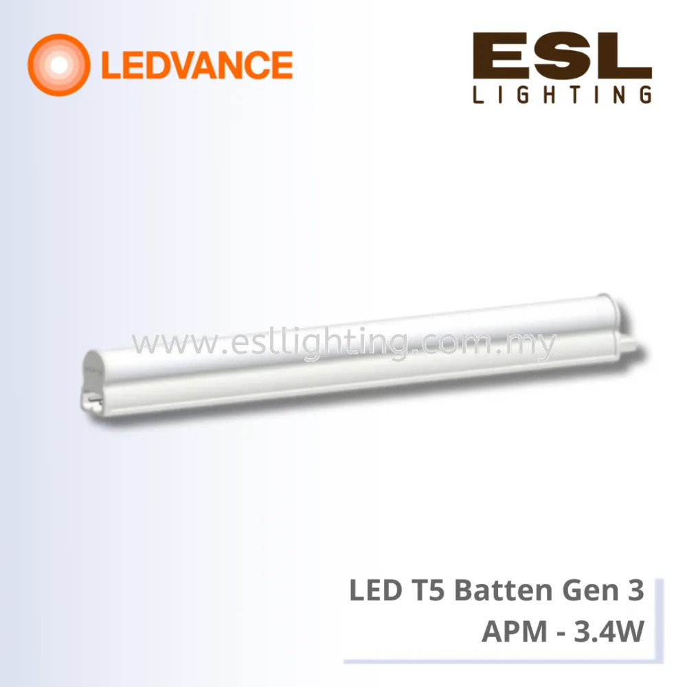 LEDVANCE LED T5 Batten Gen3 APM 300mm 3.4W - LDVAL BAT 300 3.4W/3000K / LDVAL BAT 300 3.4W/4000K / LDVAL BAT 300 3.4W/6500K