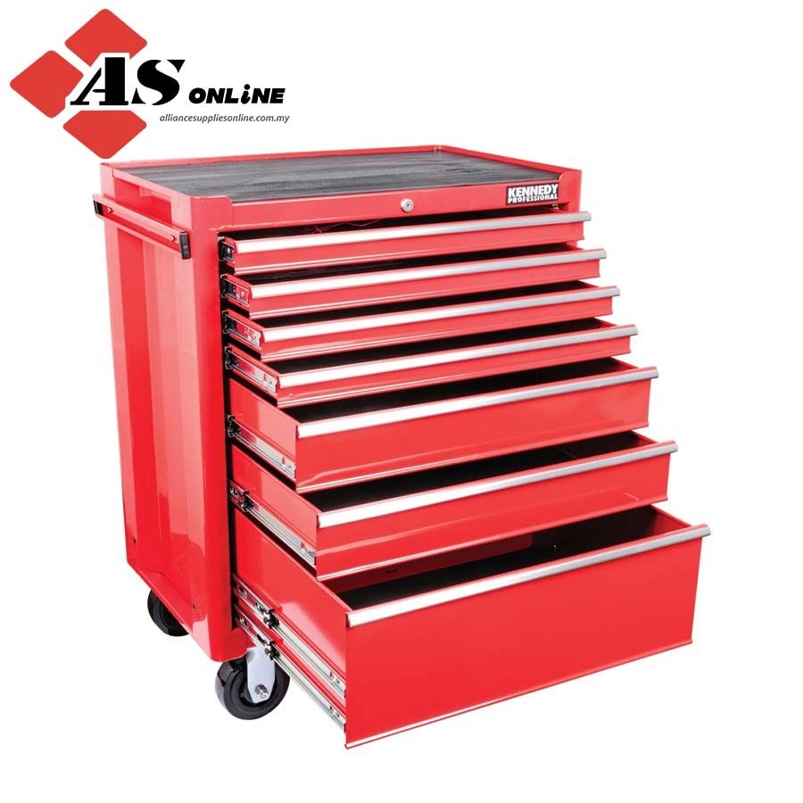 KENNEDY Roller Cabinet, Classic Red, Red, Steel, 7-Drawers, 890 x 688 x 458mm, 175kg Capacity / Model: KEN5945580K