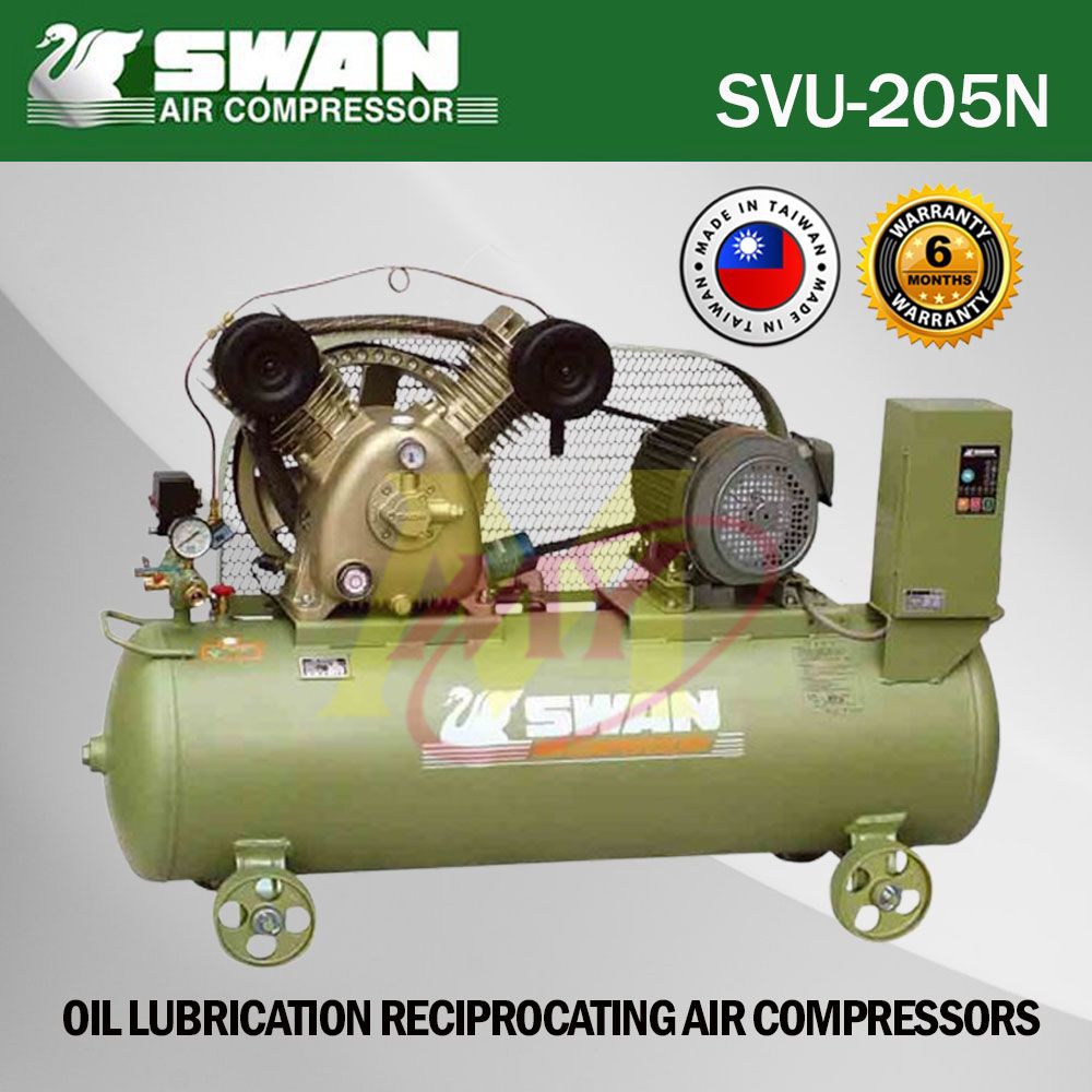 Swan SVU-205N Oil Lubrication Reciprocating Air Compressor 5Hp