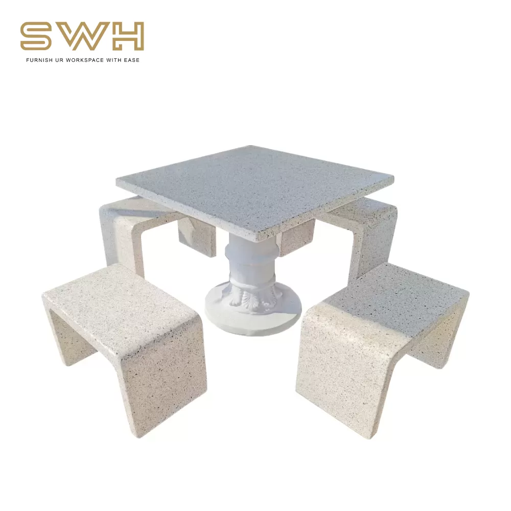 Garden Stone Table Bench Set Marble Design | Outdoor Stone Furniture