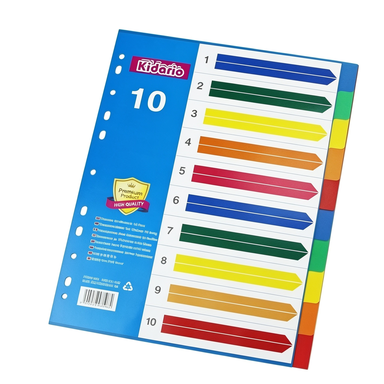 PLASTIC INDEX DIVIDER A4 10-TAB