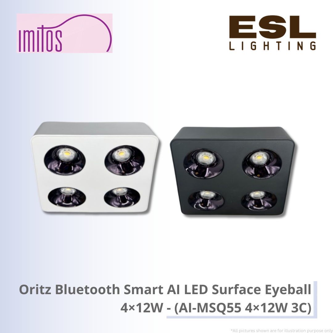 IMITOS Oritz Bluetooth Smart AI LED Surface Eyeball 4×12W - AI-MSQ55 4×12W 3C