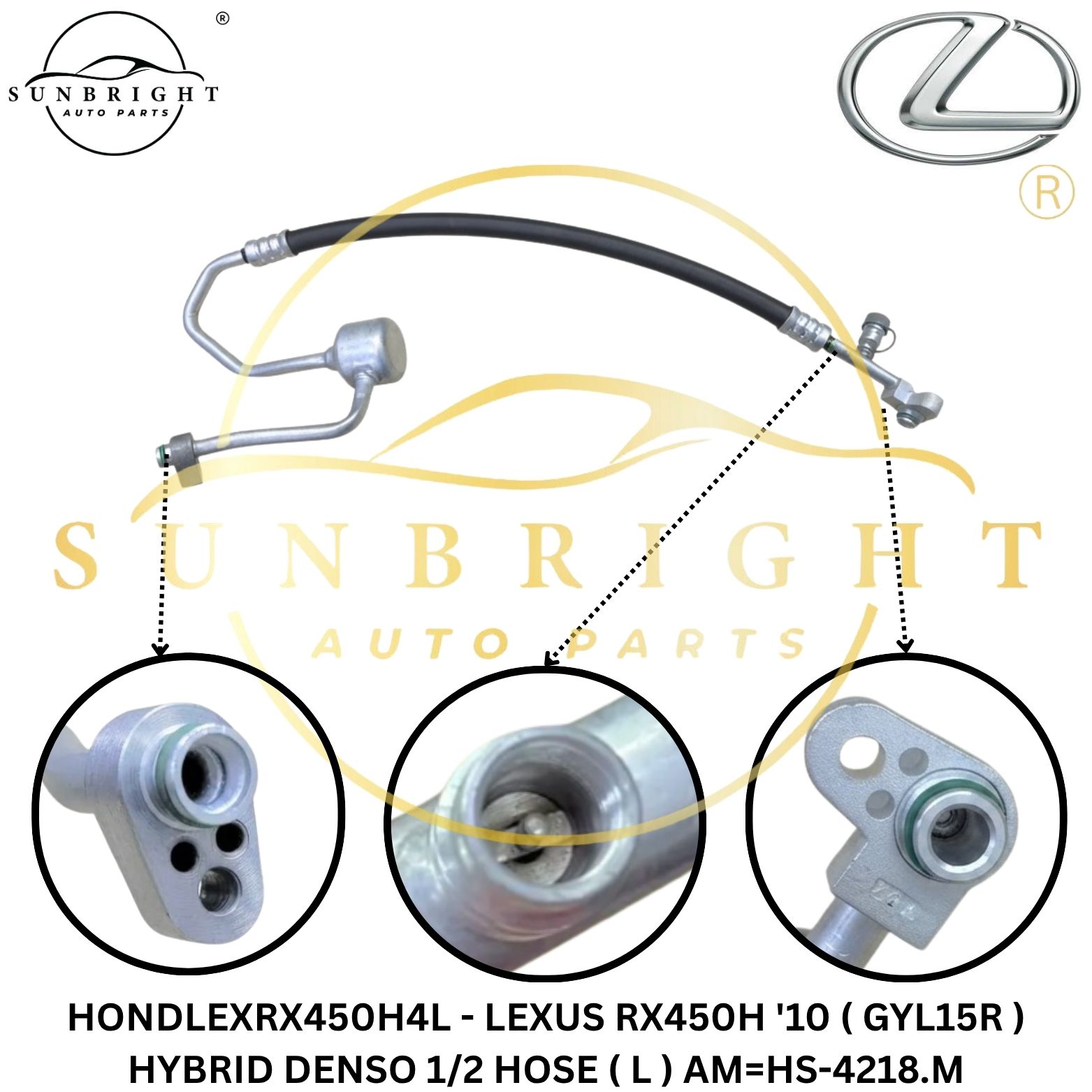 HONDLEXRX450H4L - LEXUS RX450H '10 ( GYL15R ) HYBRID DENSO 1/2 HOSE ( L ) AM=HS-4218.M