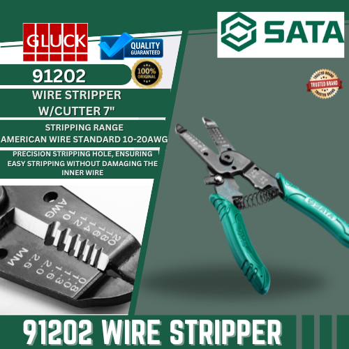 Sata 91202 Wire Stripper with Cutter 7"