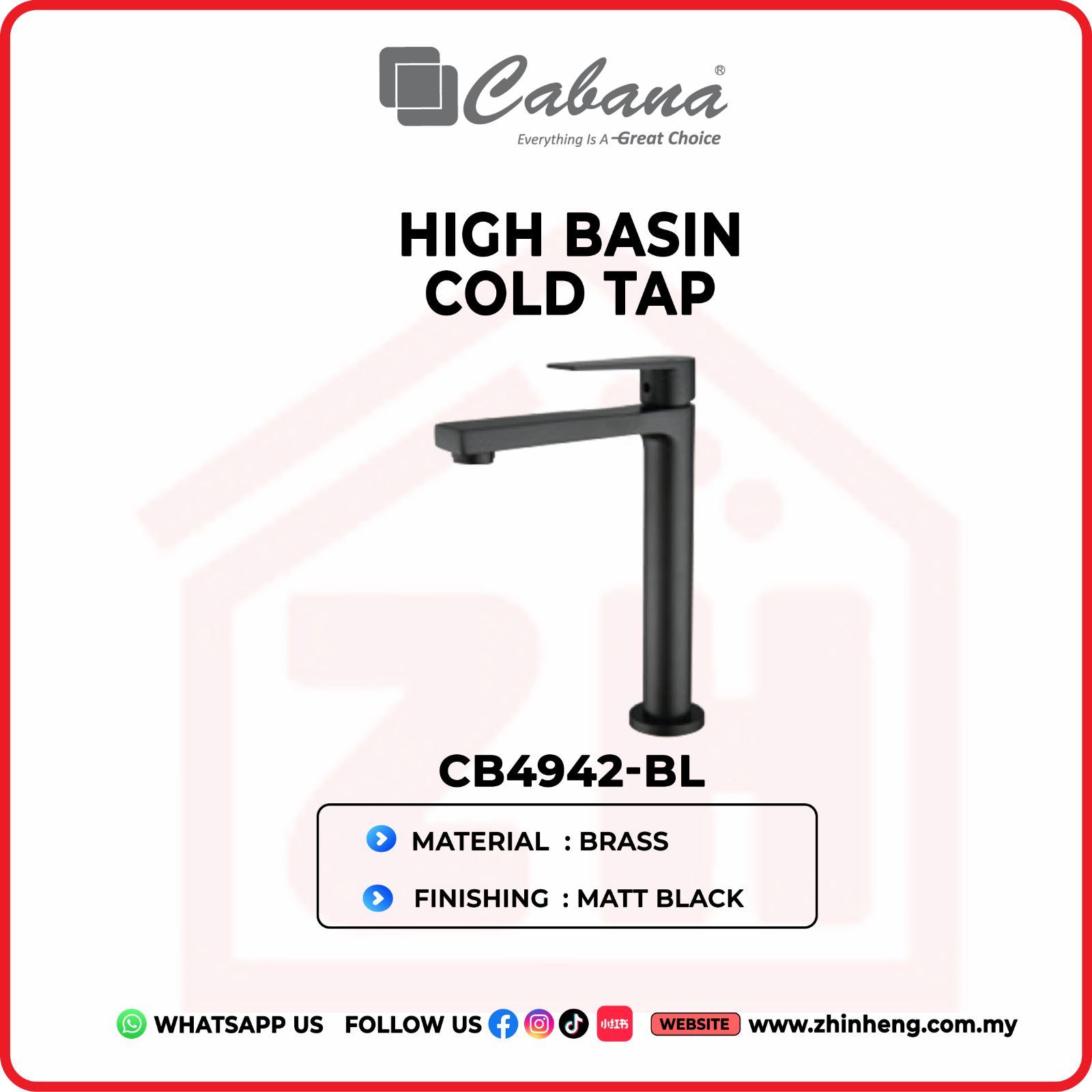 CABANA HIGH BASIN COLD TAP CB4942-BL