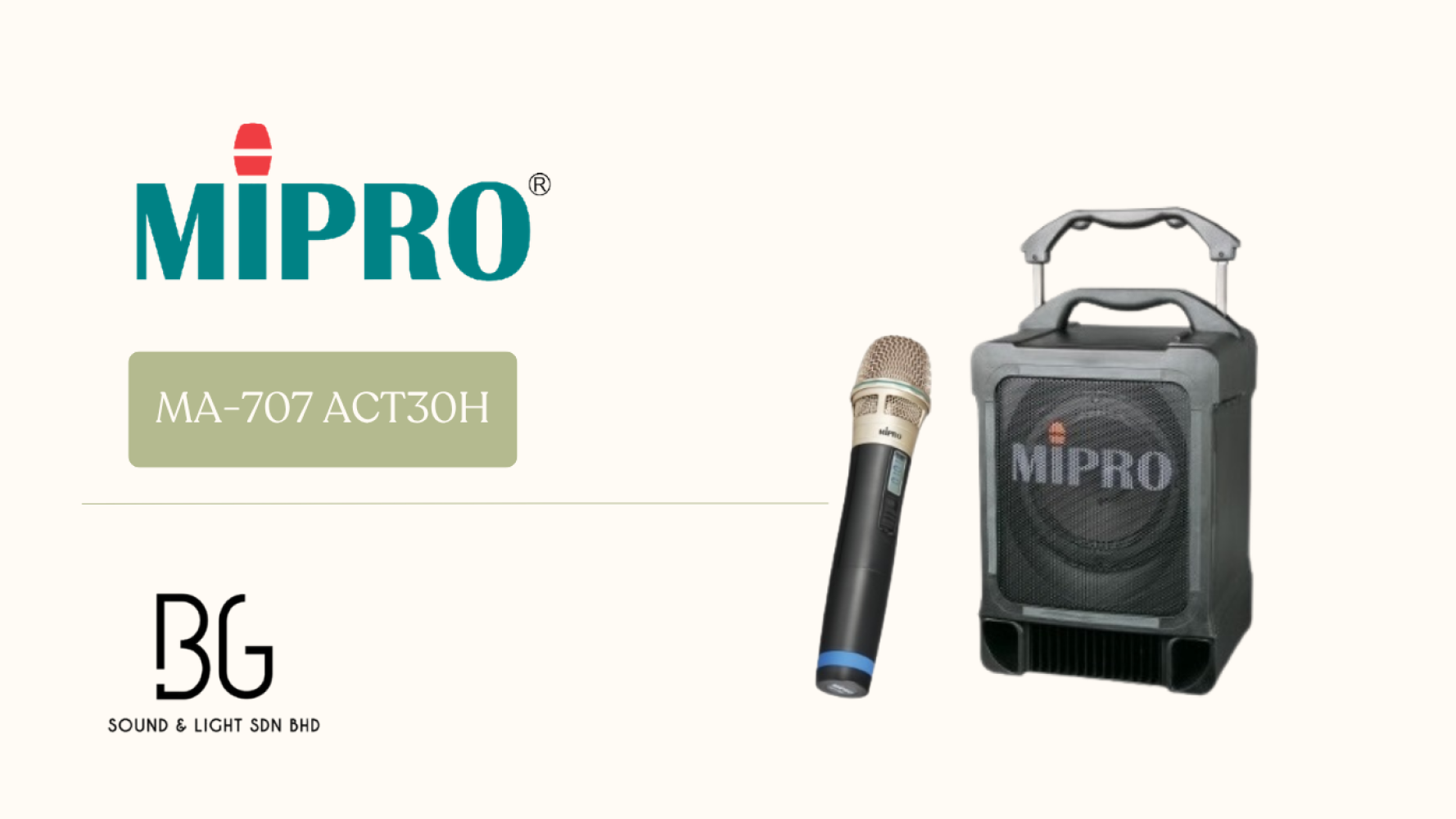 MIPRO MA-707 Portable Wireless PA System with ACT-32H Handheld Microphone – Rechargeable Speaker for Events, Schools & Outdoor Use