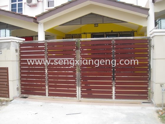 Stainless Steel Swing Main Gate Stainless Steel Main Gate Stainless Steel  Johor Bahru JB Electrical Works, CCTV, Stainless Steel, Iron Works Supply Suppliers Installation  | Seng Xiang Electrical & Steel Sdn Bhd