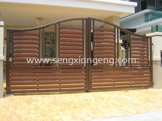 Stainless Steel Swing Main Gate Stainless Steel  Johor Bahru JB Electrical Works, CCTV, Stainless Steel, Iron Works Supply Suppliers Installation  | Seng Xiang Electrical & Steel Sdn Bhd