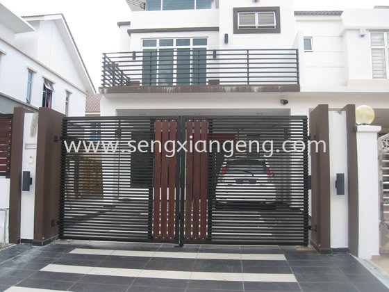 Stainless Steel Swing Main Gate Stainless Steel  Johor Bahru JB Electrical Works, CCTV, Stainless Steel, Iron Works Supply Suppliers Installation  | Seng Xiang Electrical & Steel Sdn Bhd