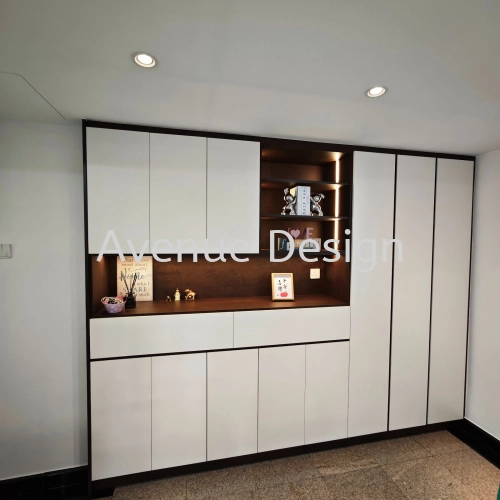 White Melamine Display Cabinet & Storage Cabinet at Kota Kemuning