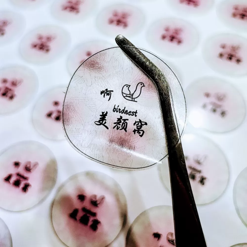Sticker Custom Printing Transparent PVC Waterproof Labelling Sabah KK