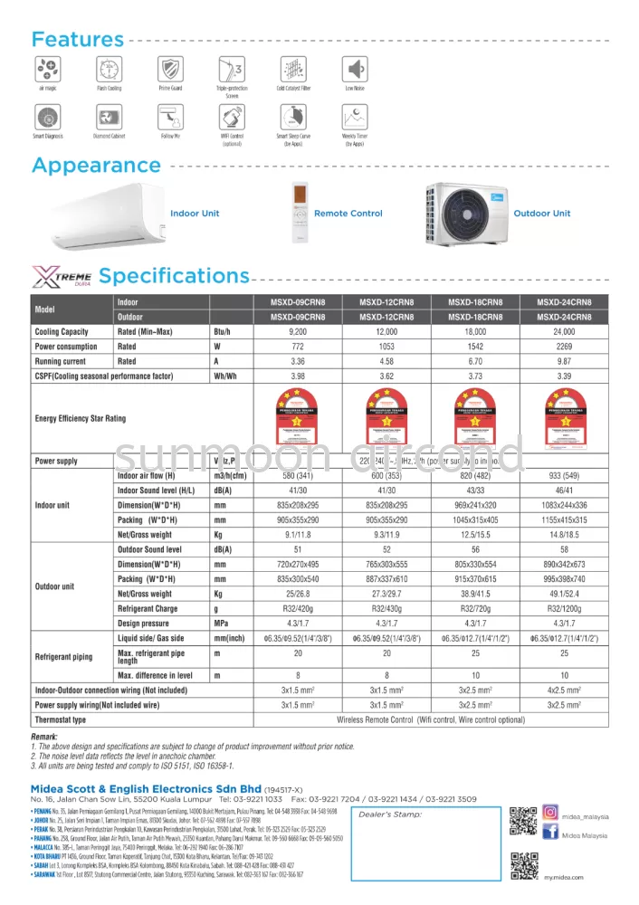 AIRCOND MIDEA 2.5HP XTREME DURA NON INVERTER WALL MOUNTED (FAST COOLING) R32 - RAWANG, SG BULOH, PETALING JAYA