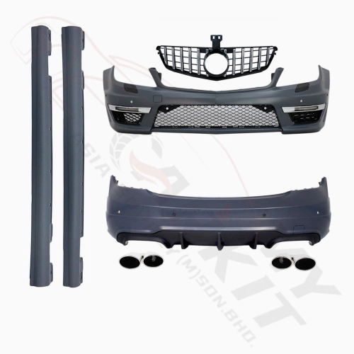 MERCEDES BENZ C CLASS W204 2007 – 2015 CONVERSION C63 FACELIFT BODY KIT BUMPER