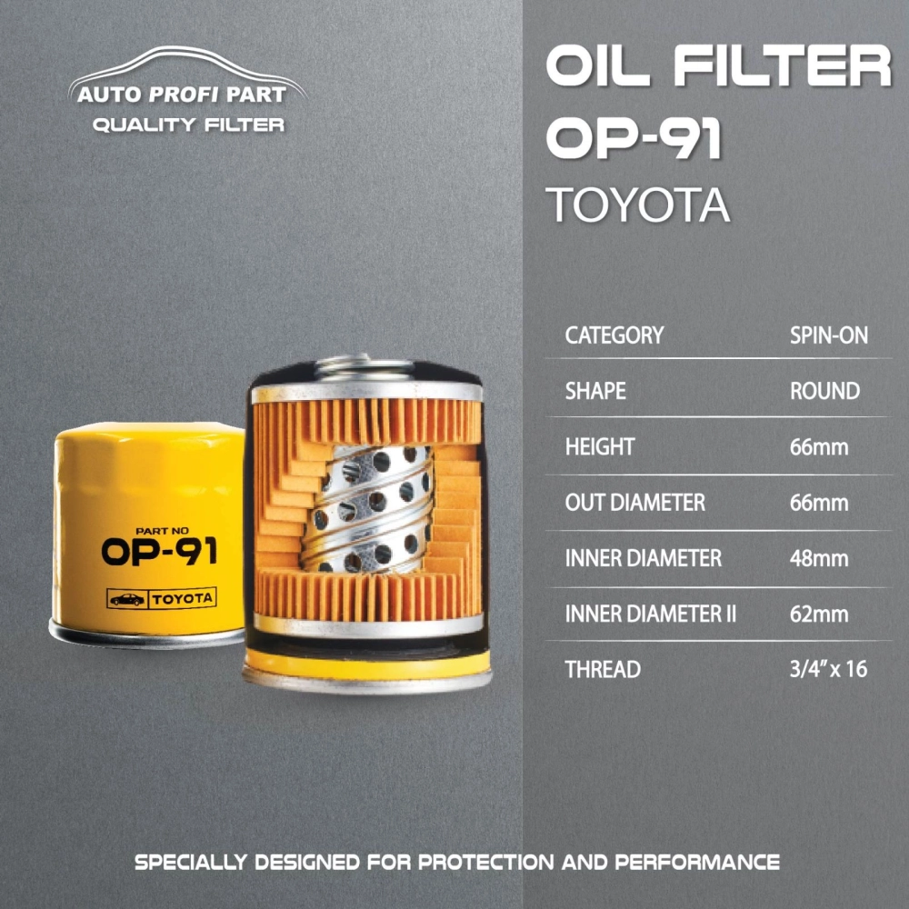 Auto Profi Part Engine Oil Filter OP-91 Toyota Perodua