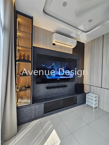 TV Console With Display Cabinet Work at The Waltz Residence, Kuala Lumpur