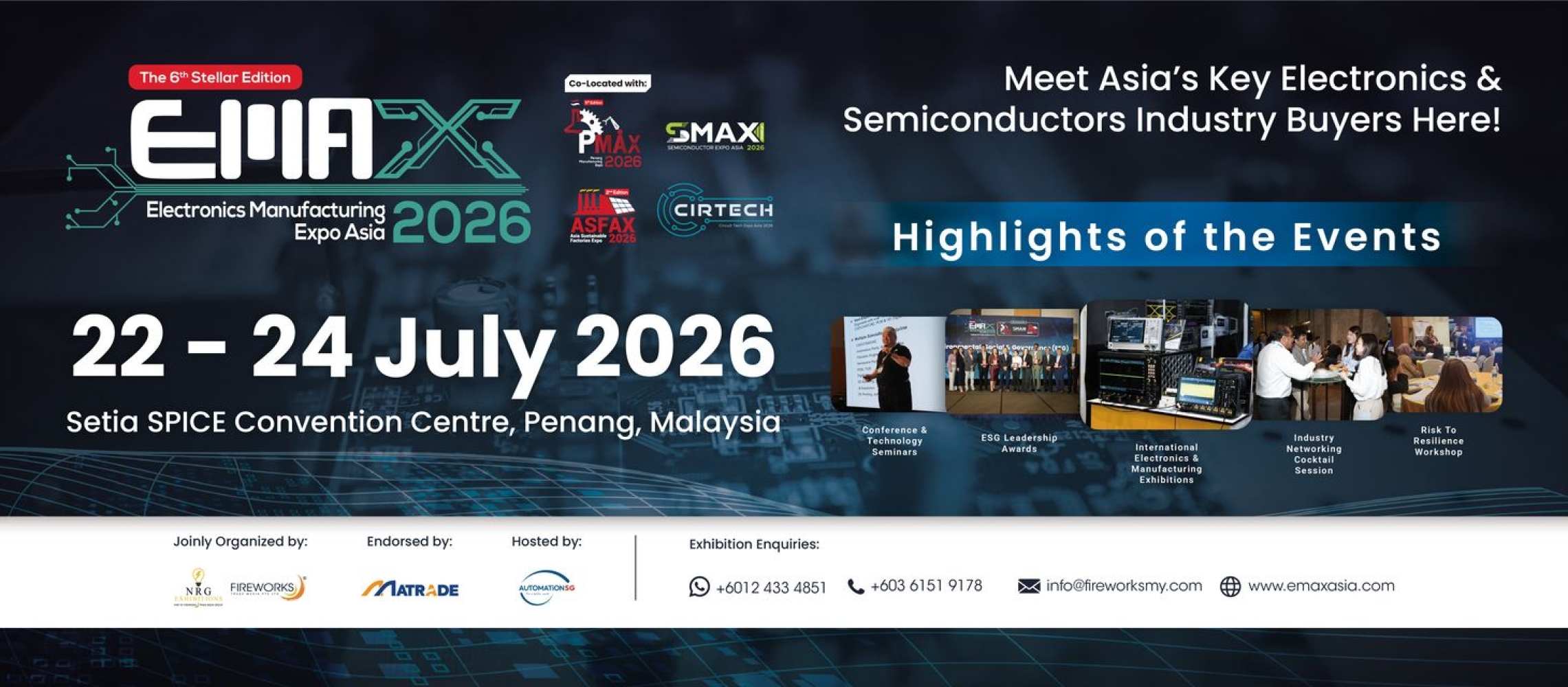 Electronics Manufacturing Expo Asia (EMAX) 2026 co-located with PMAX, SMAX, ASFAX & CirTech 2026 | 22 - 24 Jul 2026