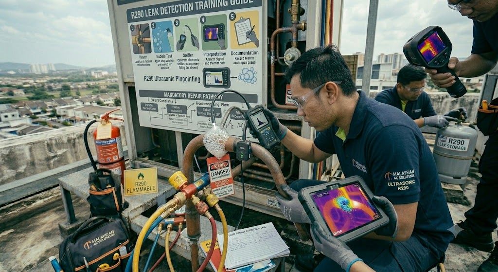 R290 ultrasonic leak detection
