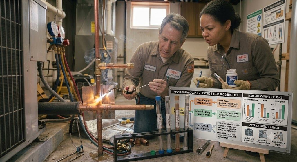HVAC copper brazing filler rod guide