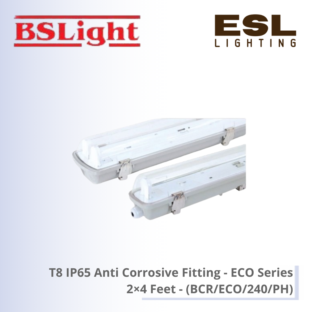 BSLight T8 IP65 Anti Corrosive Fitting (ECO Series) 2×4 Feet - BCR/ECO/240/PH