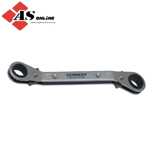 KENNEDY Double End, Ratchet Ring Spanner, 1/4in. Hex End x 5/16in. Box End, Imperial / Model: KEN5829752K