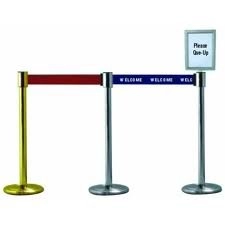 Stainless Steel Self Retractable Belt Q-Up Stand