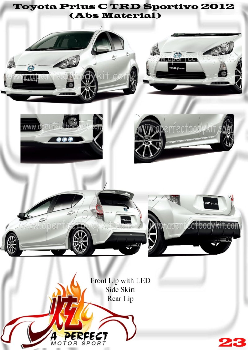 prius c lip CS820FLC this front lip offers durability and a consistent weave pattern backed by over 15 years of manufacturing expertise TOYOTA PRIUS C (1.5L) FRONT