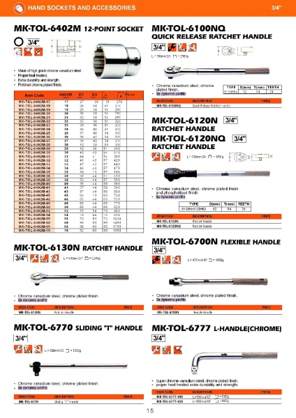 11 Hand Sockets and Accessories MR.MARK Tools Johor Bahru (JB), Masai, Pasir Gudang Supply, Supplier, Supplies | Standard Bolts & Tools Sdn Bhd