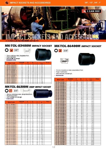 02 Impact Sockets and Accessories MR.MARK Tools Johor Bahru (JB), Masai, Pasir Gudang Supply, Supplier, Supplies | Standard Bolts & Tools Sdn Bhd