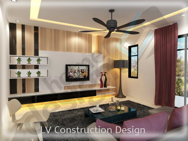  Living Hall Design Johor Bahru (JB), Malaysia Design | LV Construction Design Sdn Bhd