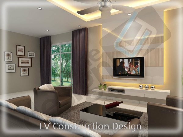  Living Hall Design Johor Bahru (JB), Malaysia Design | LV Construction Design Sdn Bhd