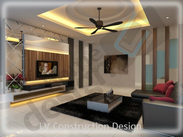  Living Hall Design Johor Bahru (JB), Malaysia Design | LV Construction Design Sdn Bhd