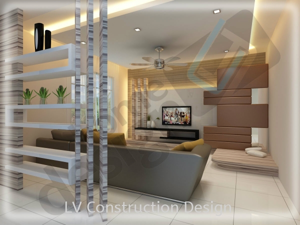  Living Hall Design Johor Bahru (JB), Malaysia Design | LV Construction Design Sdn Bhd