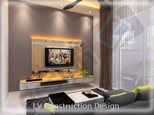  Living Hall Design Johor Bahru (JB), Malaysia Design | LV Construction Design Sdn Bhd