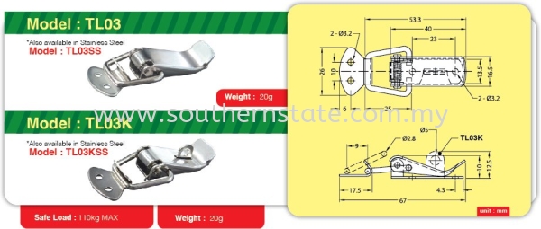 TL03- Toggle Link Clamp Toogle Link Clamp Toggle Clamp Malaysia Johor Bahru JB Supplier | Southern State Sdn. Bhd.