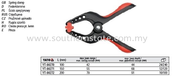 Yato Spring Clamp Toggle Clamp Hand Tools Malaysia Johor Bahru JB Supplier | Southern State Sdn. Bhd.
