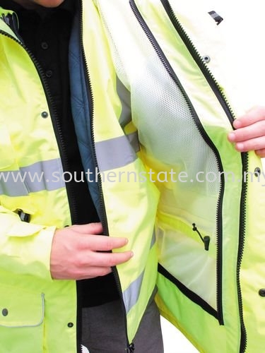 TUFFSAFE  5-in-1 High Visibility Waterproof & Breathable Coats Special Hazard Clothing Personal Protection Malaysia Johor Bahru JB Supplier | Southern State Sdn. Bhd.