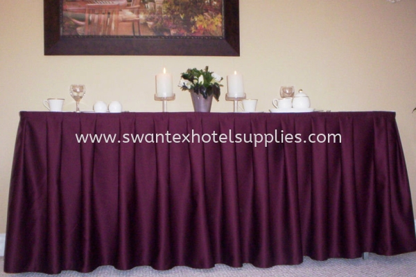 Single Box Pleat Table Skirting Johor Bahru (JB), Malaysia Supplier, Suppliers, Supply, Supplies | Swantex Hotel Supplies