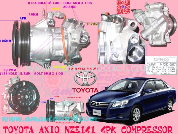 (CPS)   Toyota Axio NZE141 ND Compressor Compressor Car Air Cond Parts Johor Bahru JB Malaysia Air-Cond Spare Parts Wholesales Johor, JB,  Testing Equipment | Am Autocool Electronic Enterprise