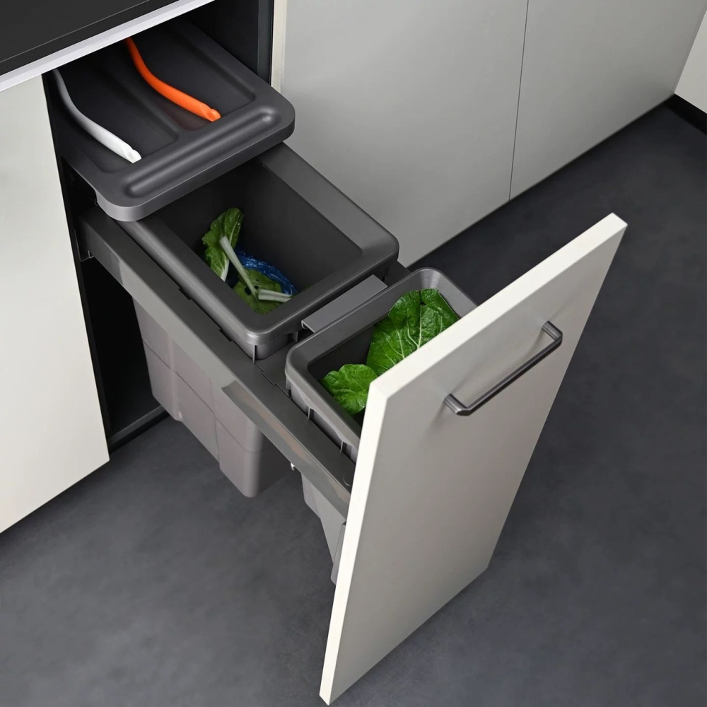 VIPO KITCHEN CABINET BASE UNIT BUILT-IN SOFT CLOSE PULL OUT DUSBIN WT TRAY