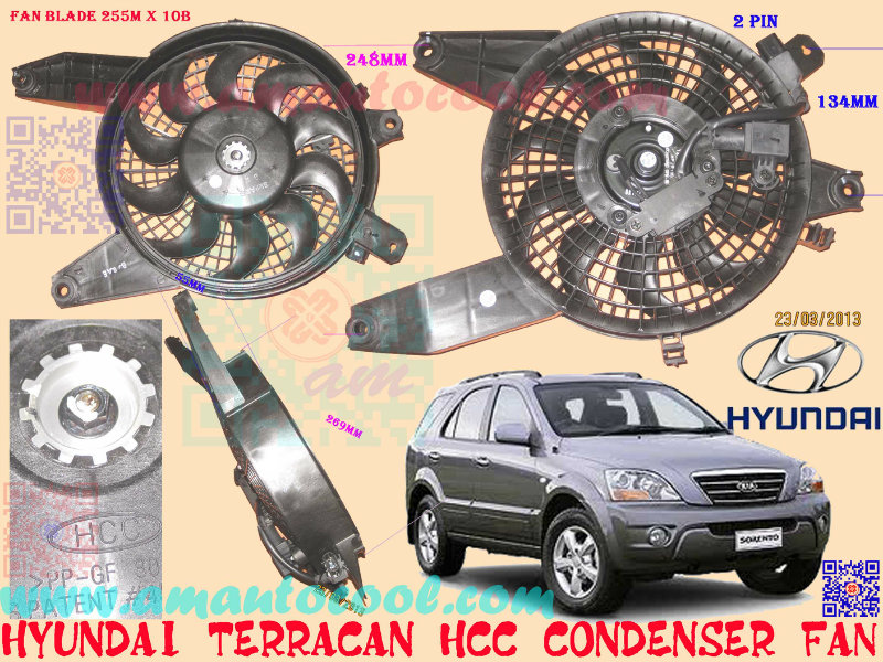 Hyundai Terracan 3.5L HCC Condenser Fan ASSEMBLY