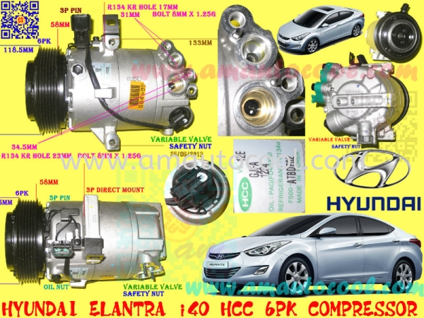 (CPS)   Hyundai Elantra i40 6PK Compressor Compressor Car Air Cond Parts Johor Bahru JB Malaysia Air-Cond Spare Parts Wholesales Johor, JB,  Testing Equipment | Am Autocool Electronic Enterprise